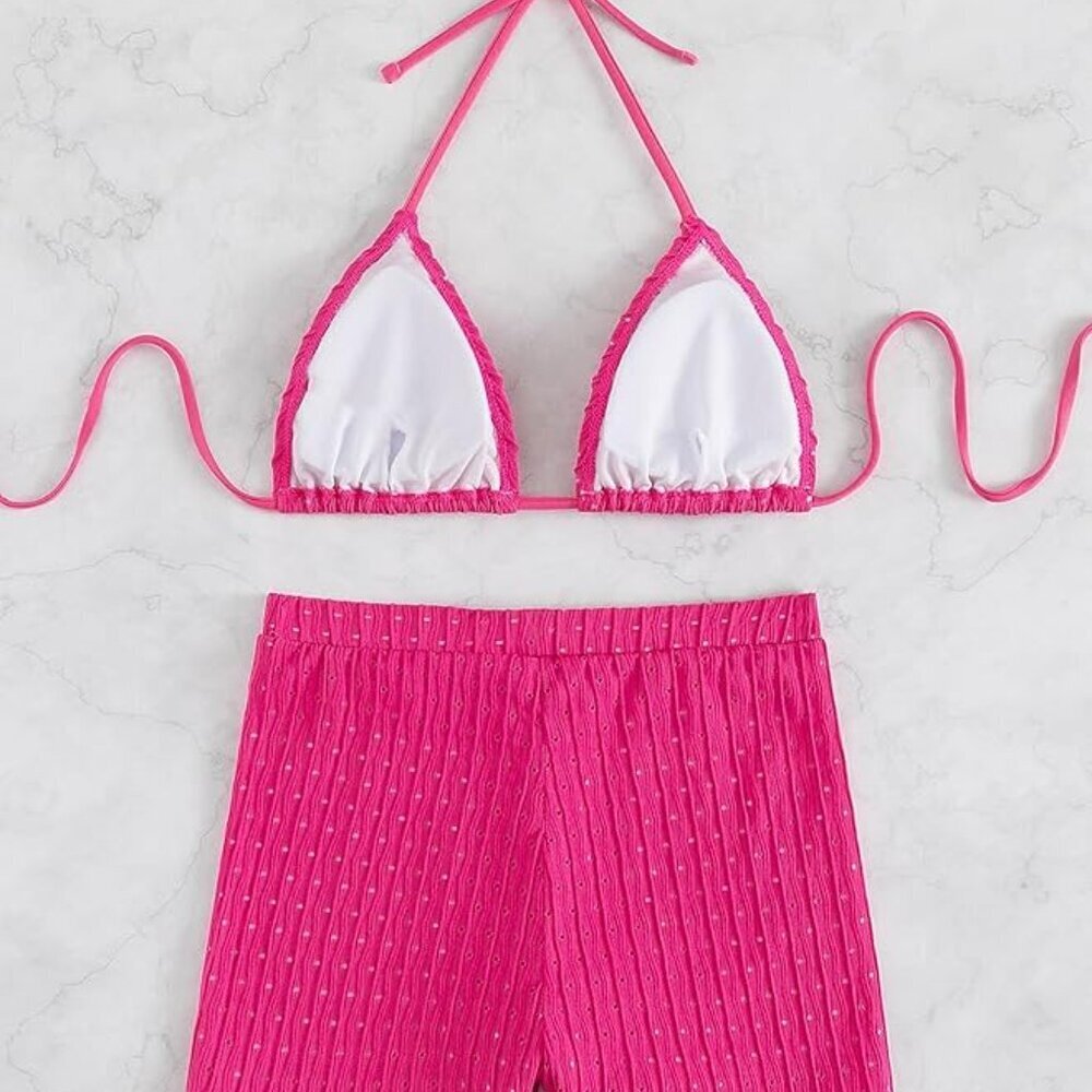 2 Piece Swimsuits Halter Triangle Top - Picture 5 of 6